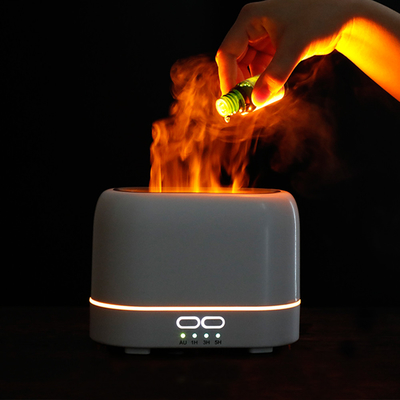 OEM Automatically Power Off 200ml Essential Oil Diffuser With Flame Night Light