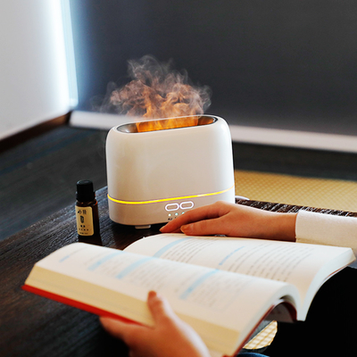 OEM Automatically Power Off 200ml Essential Oil Diffuser With Flame Night Light